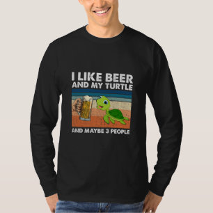 Beer Drinker I Like Beer And My Turtle Birthday T-Shirt