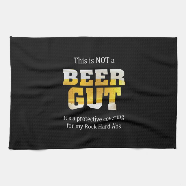 Beer Drinker Not a BEER GUT Birthday Kitchen Towel (Horizontal)