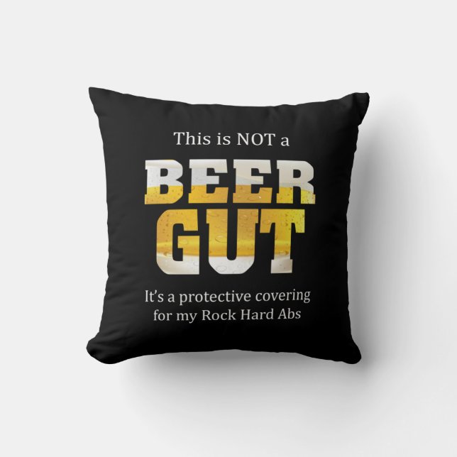Beer Drinker Not a BEER GUT Birthday Throw Pillow (Front)