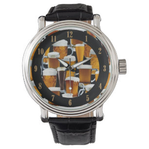 Beer Drinkers Foamy Beer Mugs Wrist Watch