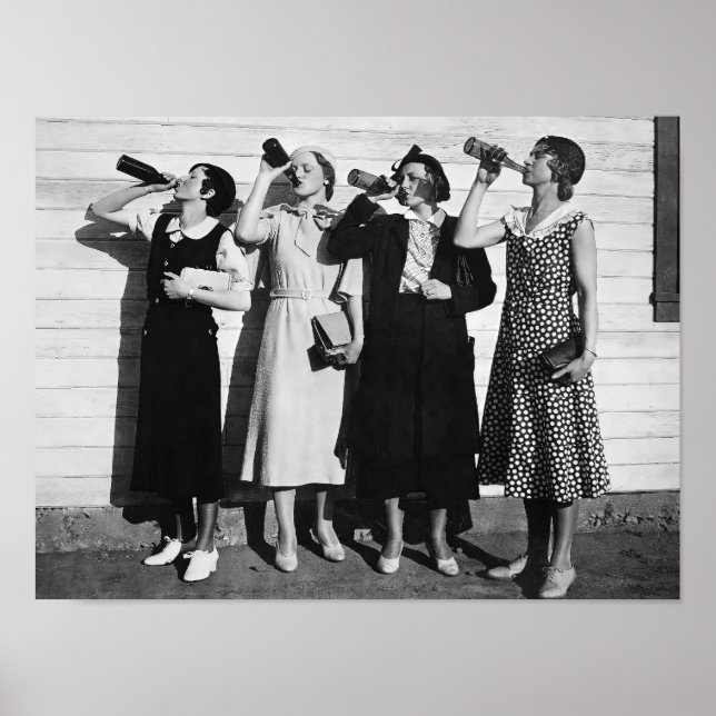  Beer Drinkers Vintage 1930's Photograph  Poster (Front)