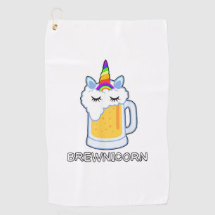 Beer Drinking Brewnicorn Cute Unicorn Party Brew M Golf Towel