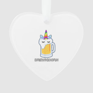 Beer Drinking Brewnicorn Cute Unicorn Party Brew M Ornament