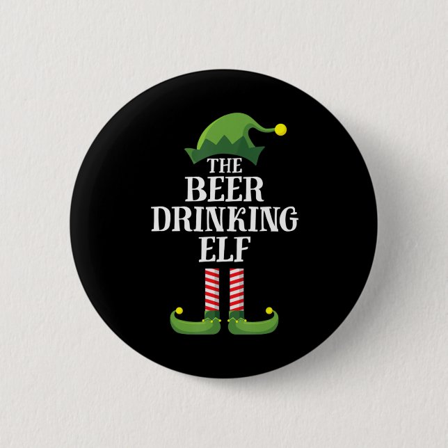 Beer Drinking Christmas Birthday 2 Inch Round Button (Front)