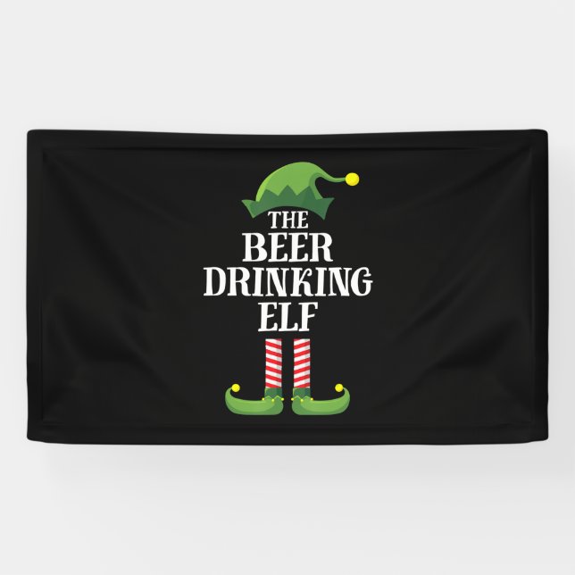 Beer Drinking Christmas Birthday Banner (Horizontal)