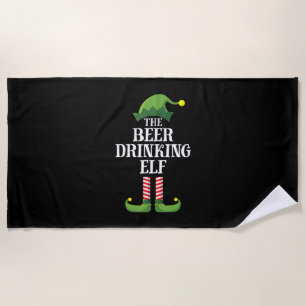 Beer Drinking Christmas Birthday Beach Towel
