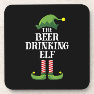 Beer Drinking Christmas Birthday Coaster