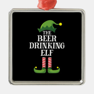 Beer Drinking Christmas Birthday Metal Ornament