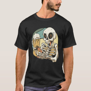 Beer drinking cigar smoking drunk skeleton T-Shirt