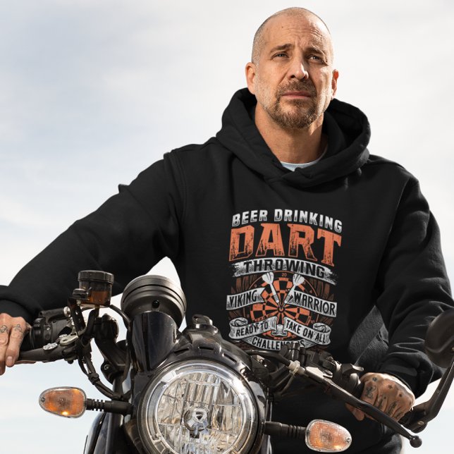Beer Drinking Dart Viking Warrrior - Dart Legend Hoodie (Creator Uploaded)