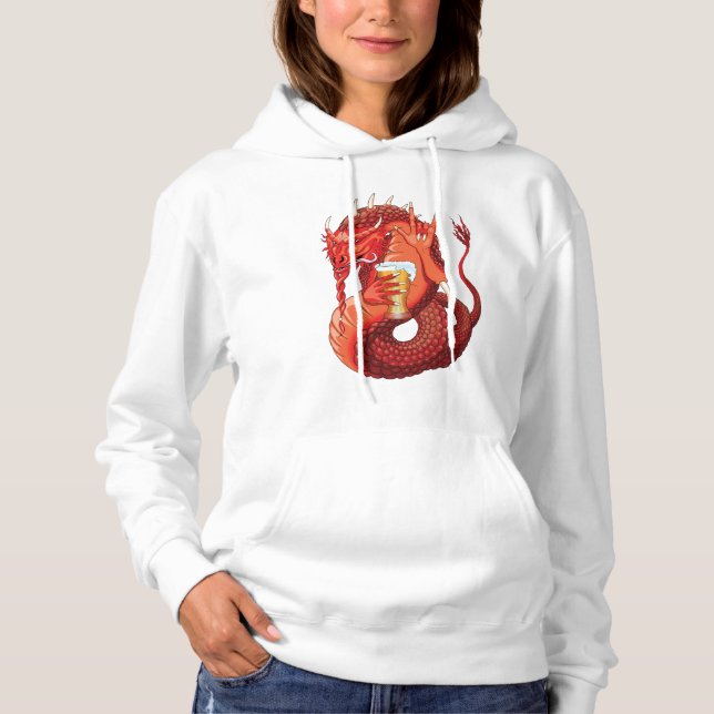 Beer Drinking Dragon Women's Hoodie (Front)