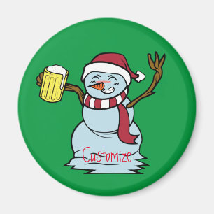 Beer-drinking Drunk Snowman Thunder_Cove Magnet