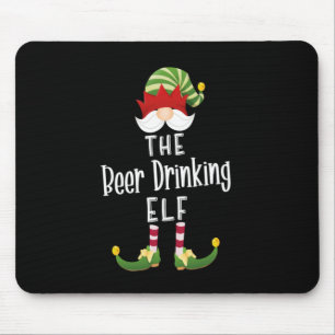Beer Drinking Elf Group Christmas Birthday Mouse Pad