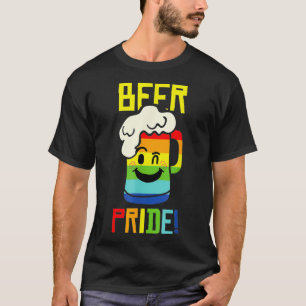 Beer Drinking Gay Pride LGBTQ Rainbow Cool Drink L T-Shirt