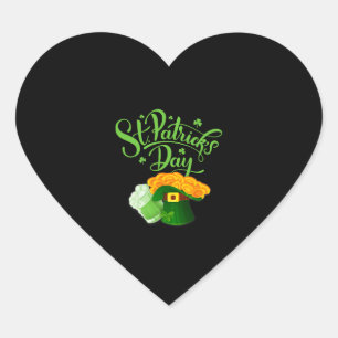 Beer Drinking Happy St Patricks Day Shamrock Heart Sticker