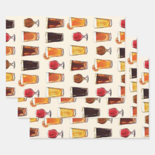 Beer Drinking Pattern Men's Beer Lover Gift Wrap