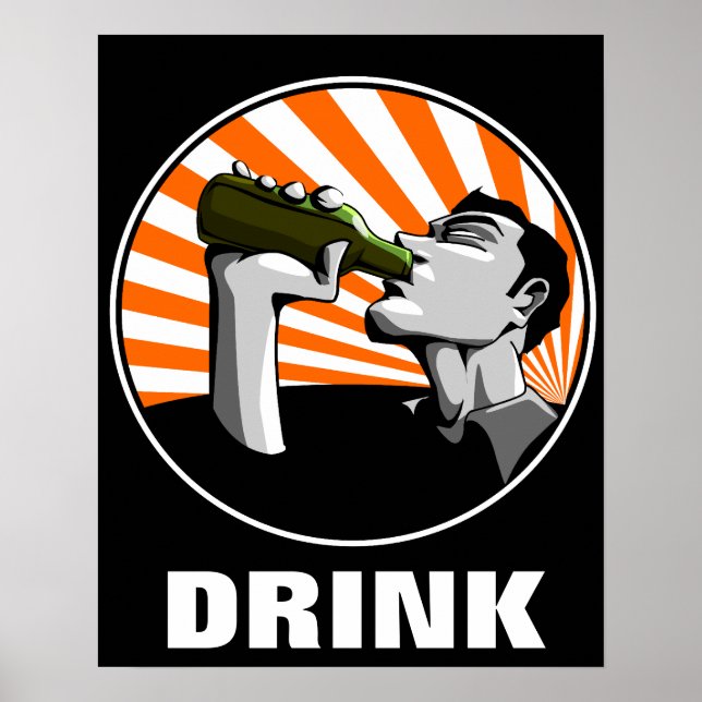 Beer drinking propaganda style poster (Front)