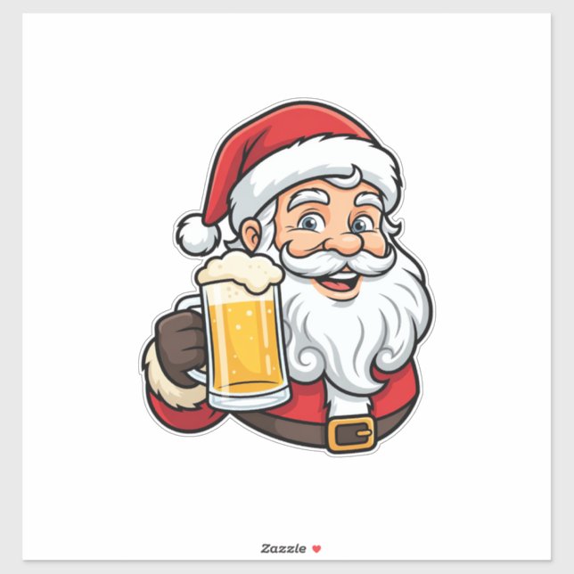 Beer Drinking Santa Claus Christmas Graphic (Sheet)