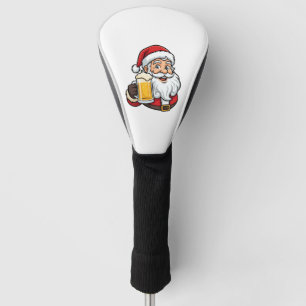 Beer Drinking Santa Claus Christmas Graphic Golf Head Cover