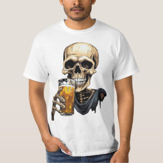 Beer-drinking skeleton T-Shirt