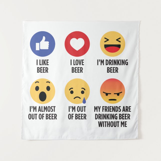 Beer Emojis Tapestry (Front)