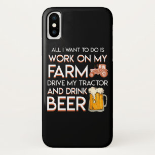 Beer Farmer Want Work Farm Drive Tractor Case-Mate iPhone Case