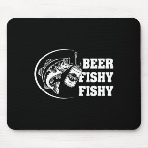 Beer fishy fishy fishing funny beer and fish hook mouse pad