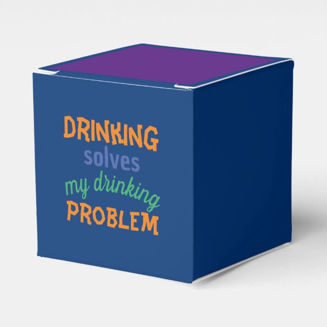 Beer Funny Quote: Drinking Solves Drinking Problem Favor Box (Front Side)