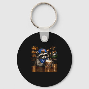 Beer funny raccoon western 4th of july anniversary keychain