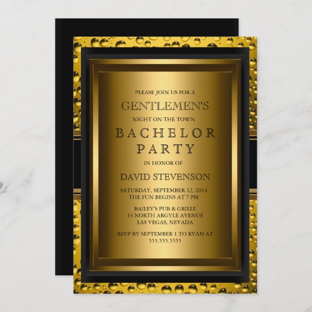 Beer Gentlemen's Bachelor Party Invite 🍻 (Front/Back)