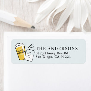 Beer Glass & Baby Bottle Blue Return Address