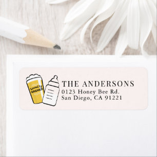 Beer Glass & Baby Bottle Pink Return Address