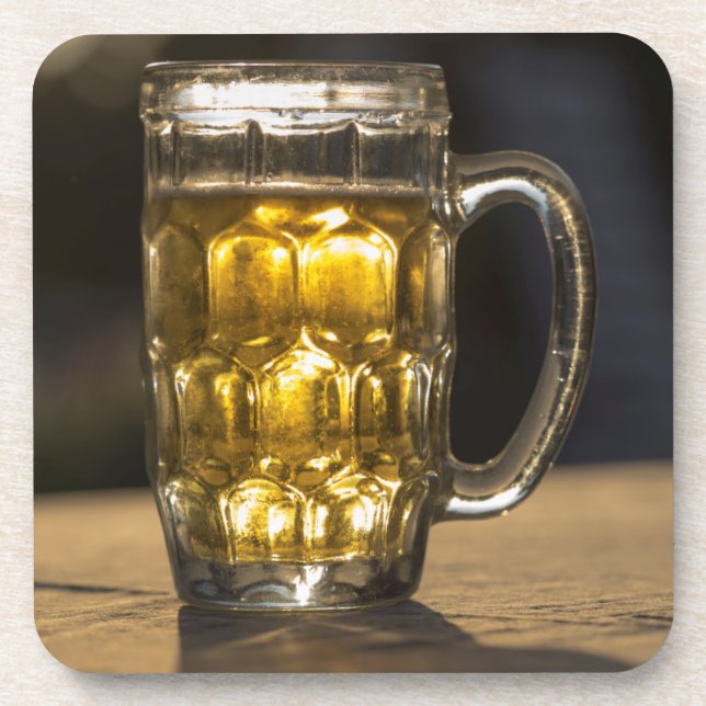 Beer glass beverage close up, India Coaster (Front)