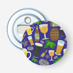 Beer Glass Bottle Hops and Barley Pattern 2 Opener