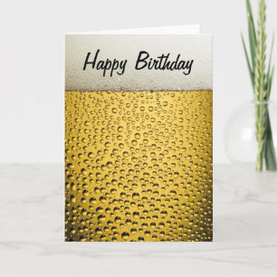 Beer Glass Happy Birthday Card