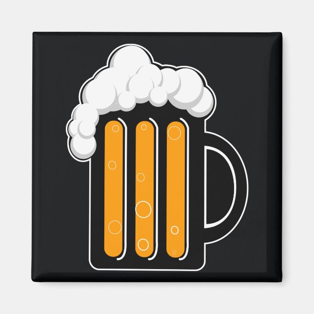 Beer glass magnet black (Front)