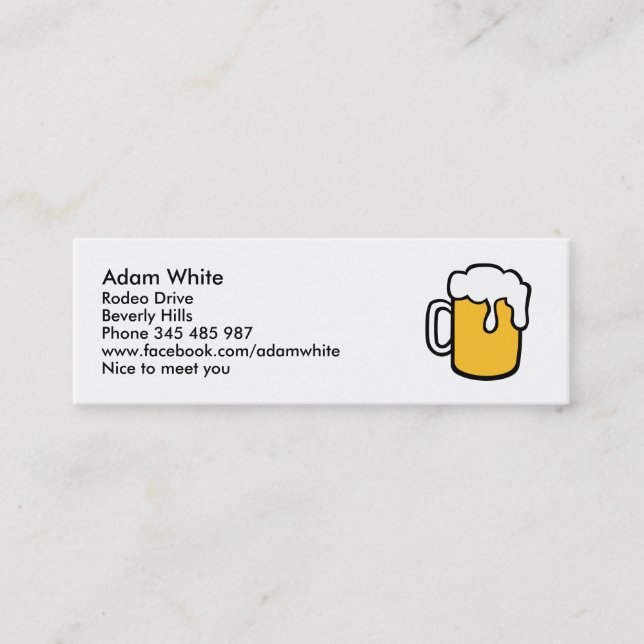 Beer glass mini business card (Front)