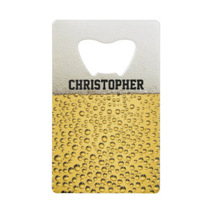 Beer Glass Personalize Credit Card Bottle Opener