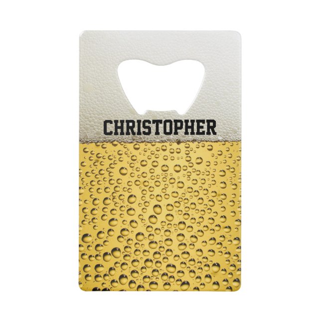 Beer Glass Personalize Credit Card Bottle Opener (Front)