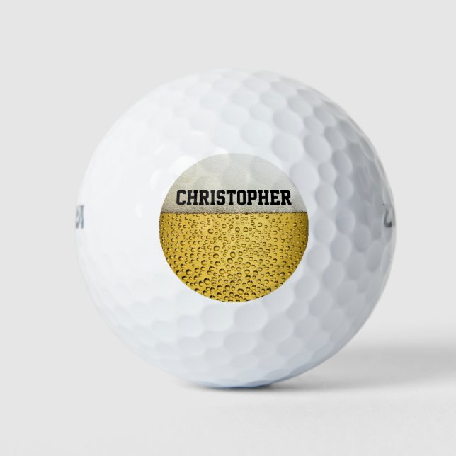 Beer Glass Personalize Golf Balls (Front)