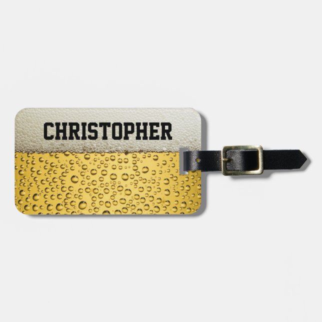 Beer Glass Personalize Luggage Tag (Front Horizontal)