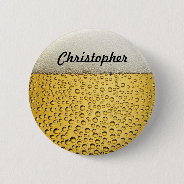 Beer Glass Personalize Photo 2 Inch Round Button (Front)