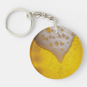 Beer Glass with Bubbles and Foam Keychain