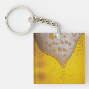 Beer Glass with Bubbles and Foam Keychain