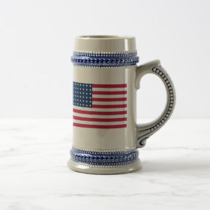 Beer glasses flags USA, mugs and sluts USA