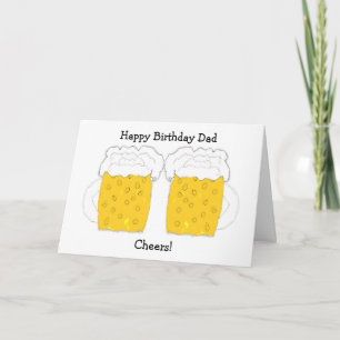 Beer Glasses Personalised Dad Birthday Card