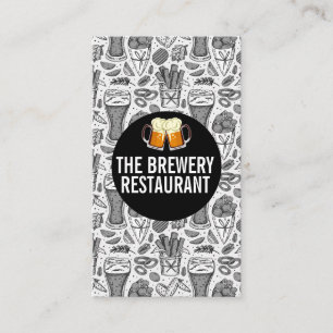 Beer Glasses   Restaurant Icons Pattern Business Card