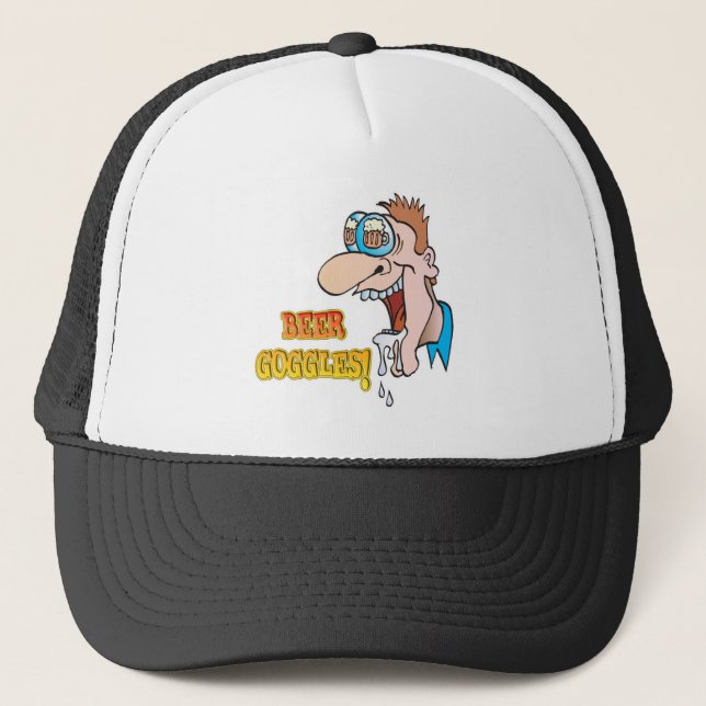 BEER GOGGLES funny drinking design Trucker Hat (Front)