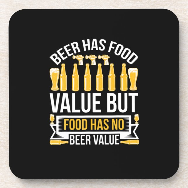 Beer Has Food Value Birthday Coaster (Front)