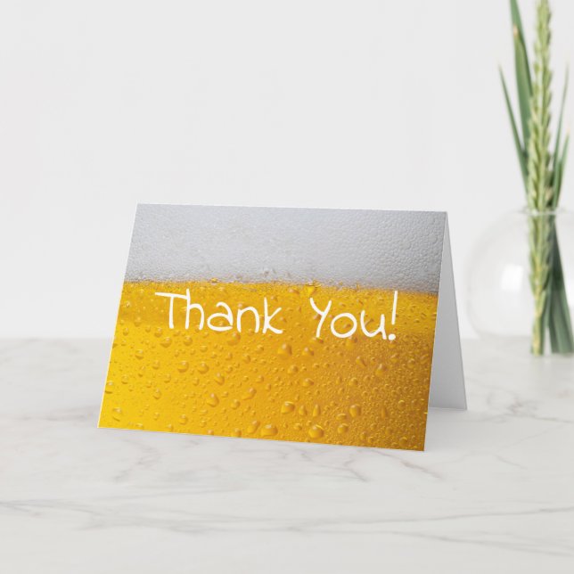 beer head bachelor party thank you card (Front)